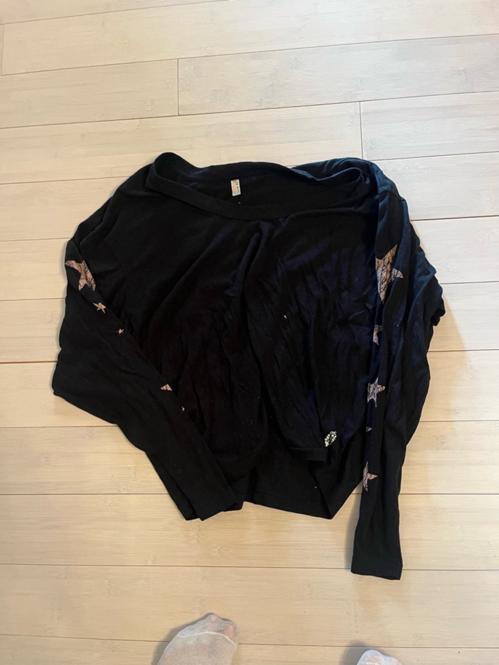 FP Movement by Free People Black Star-Accent Pullover